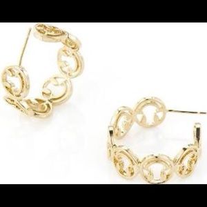 Smiley face hoop earrings